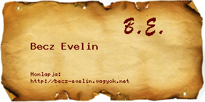 Becz Evelin névjegykártya